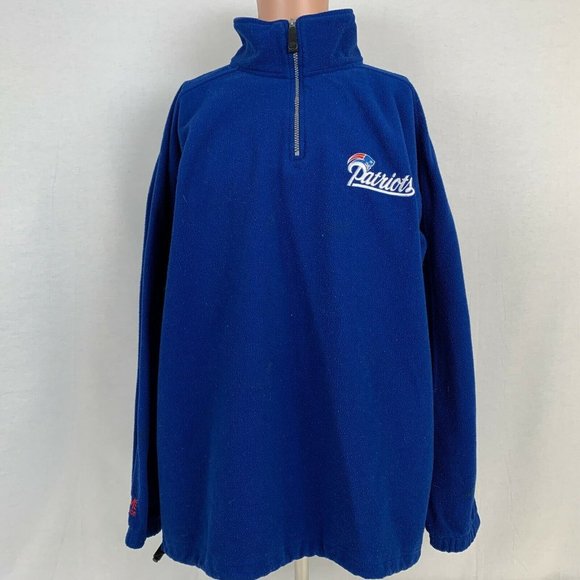 Mirage New England Patriots Pullover Fleece Jacket XL Vtg 90s NFL Quarter Zip - Picture 2 of 7